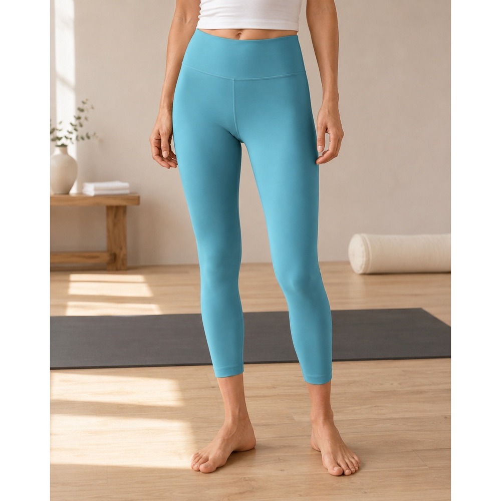 Lululemon Align High-Rise Crop 23" Womens 6 Aqua Teal Nulu‎ Leggings W6BQZS